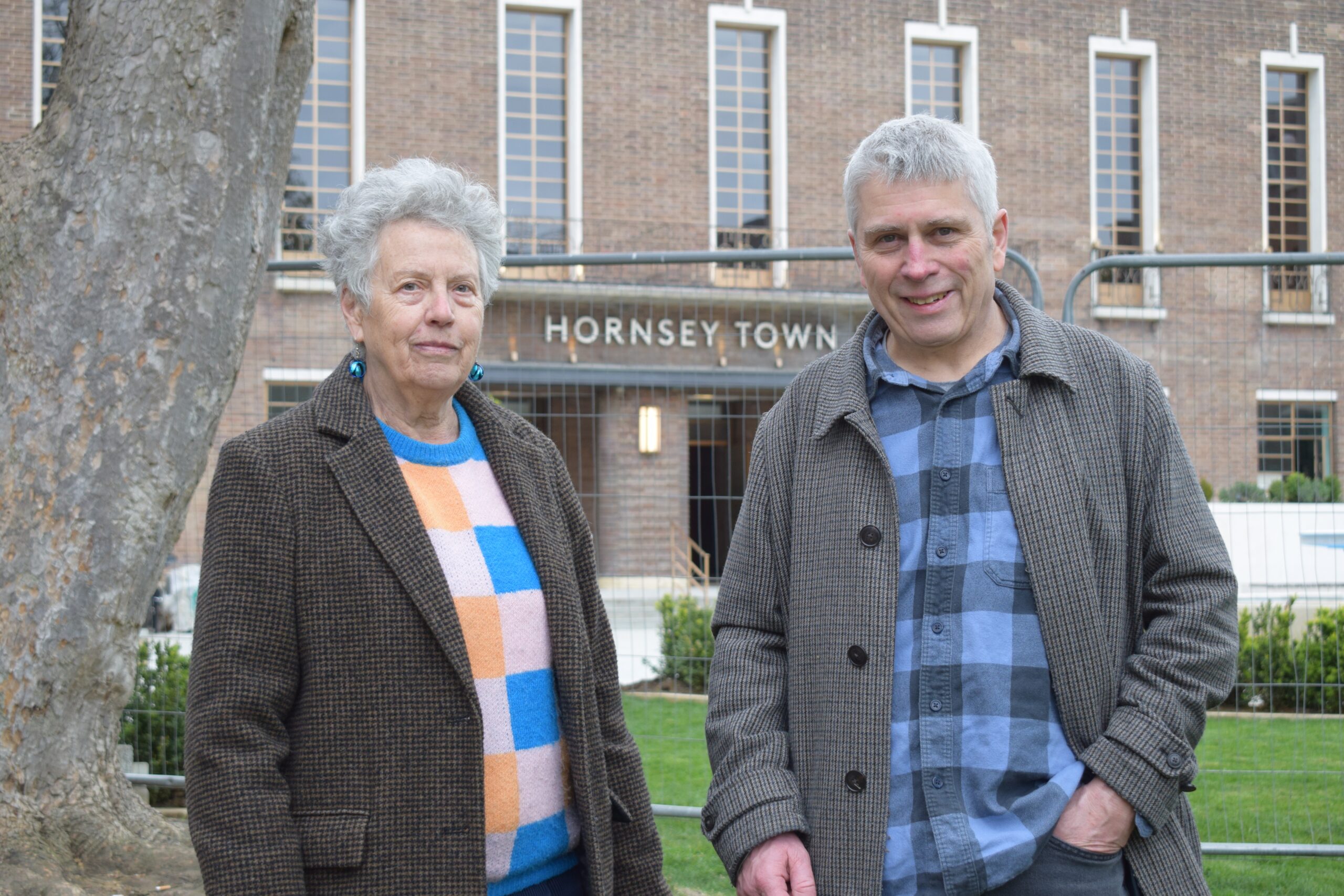 Kim Valdez (left), who founded Crouch End Open Studios, with Richard Peacock who has been involved from the start. Photo credit Marie Mangan